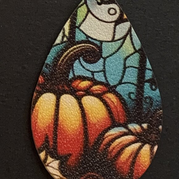Pumpkin Earring, Turquoise Earring, Boho Earring, Fall Earring, Halloween, Gift - Picture 3 of 7